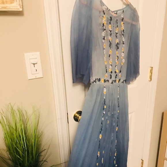 #034. French Connection tulle midi dress with floral embroidery - Picture 10 of 15